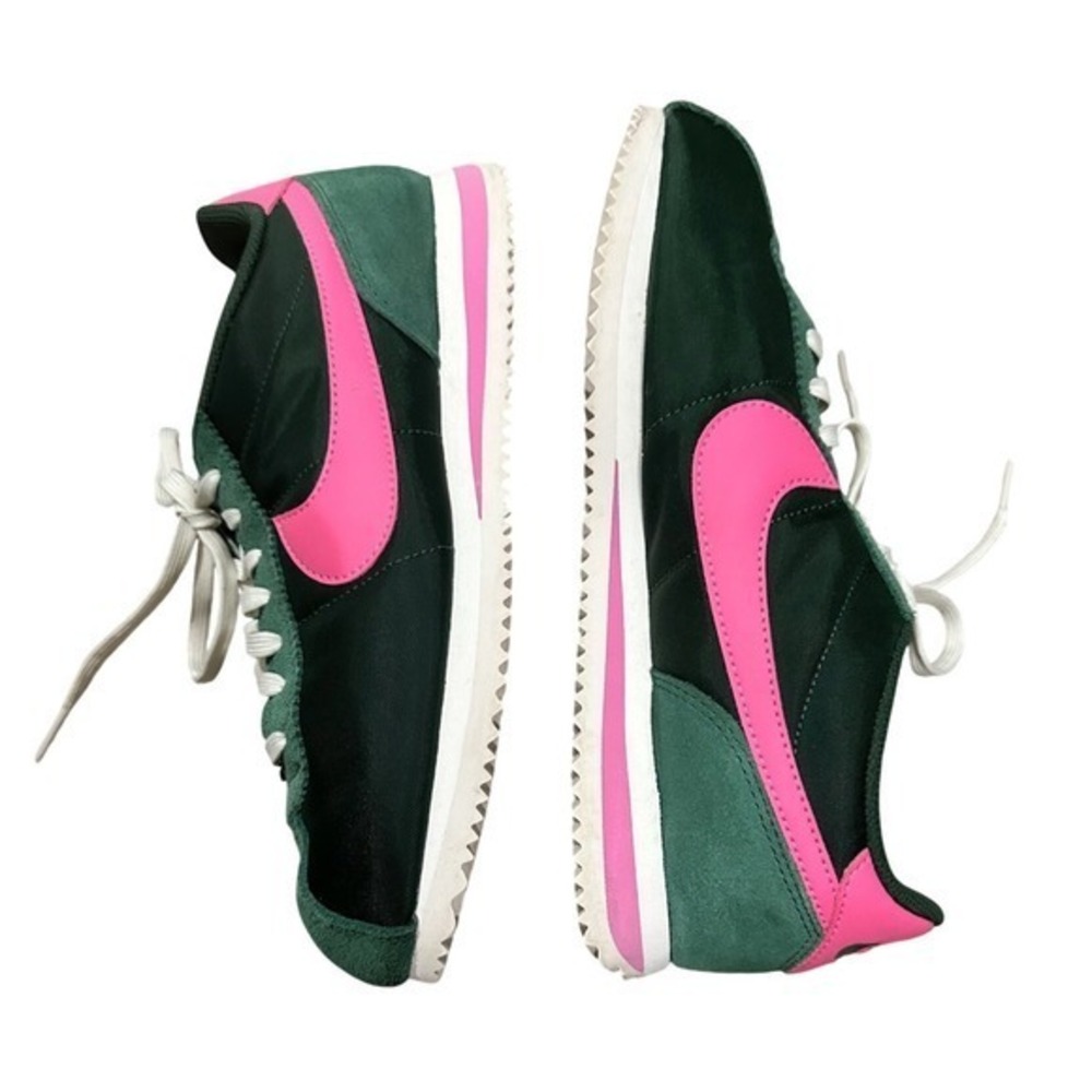Nike Cortez Sneakers Womens Dark Green Pink Excellent Retro Running Shoes 7.5 - Picture 5 of 14